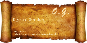 Ogrin Gordon névjegykártya